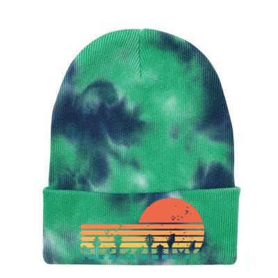 Guitars Sunset Retro Style Vintage Guitarist Tie Dye 12in Knit Beanie