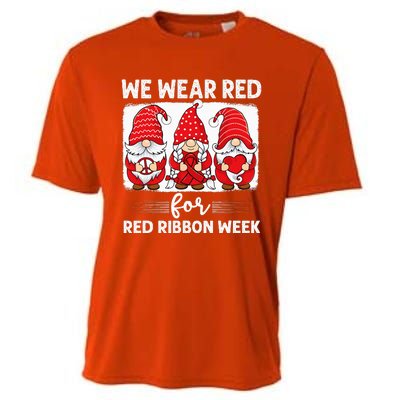 Gnomes support red Peace hope love Anti drug Red Ribbon Week Cooling Performance Crew T-Shirt