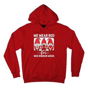 Gnomes support red Peace hope love Anti drug Red Ribbon Week Hoodie