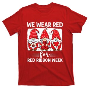 Gnomes support red Peace hope love Anti drug Red Ribbon Week T-Shirt