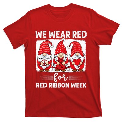 Gnomes support red Peace hope love Anti drug Red Ribbon Week T-Shirt