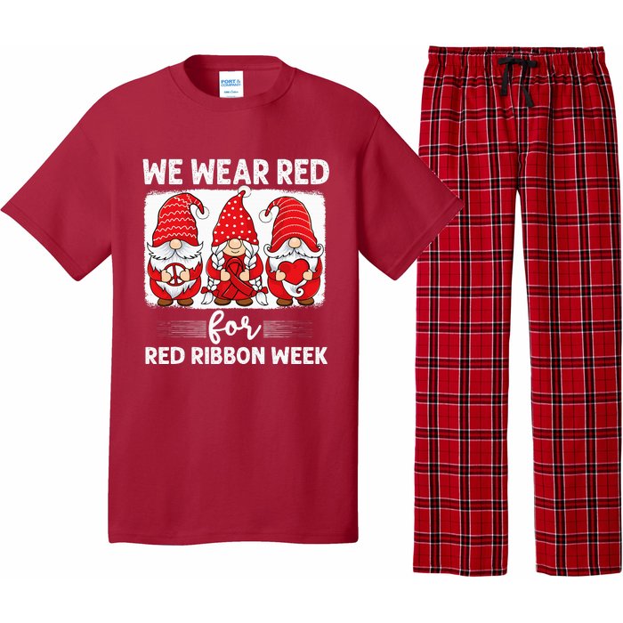 Gnomes support red Peace hope love Anti drug Red Ribbon Week Pajama Set