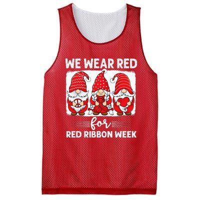 Gnomes support red Peace hope love Anti drug Red Ribbon Week Mesh Reversible Basketball Jersey Tank