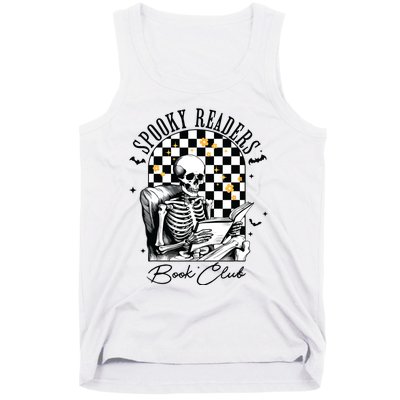 Groovy Spooky Readers Book Club Skeleton Book Lovers Bookish Tank Top