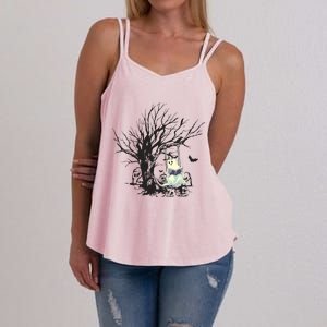 Ghost Swinging Reading Book Halloween Ghost Costume Women's Strappy Tank