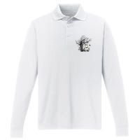 Ghost Swinging Reading Book Halloween Ghost Costume Performance Long Sleeve Polo