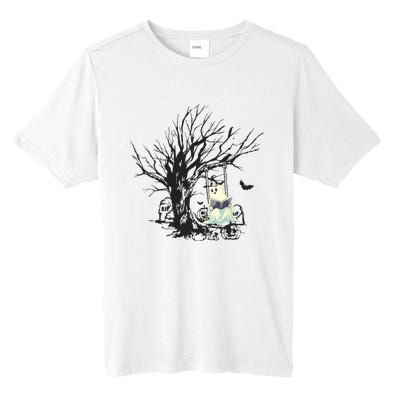 Ghost Swinging Reading Book Halloween Ghost Costume Tall Fusion ChromaSoft Performance T-Shirt