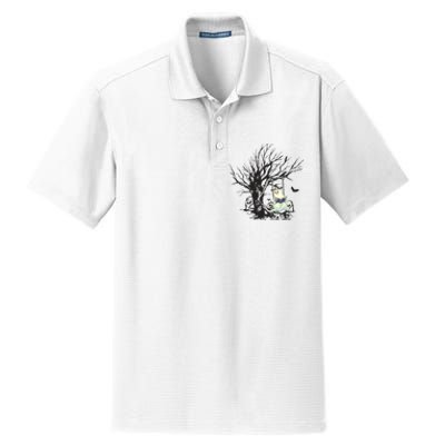 Ghost Swinging Reading Book Halloween Ghost Costume Dry Zone Grid Polo