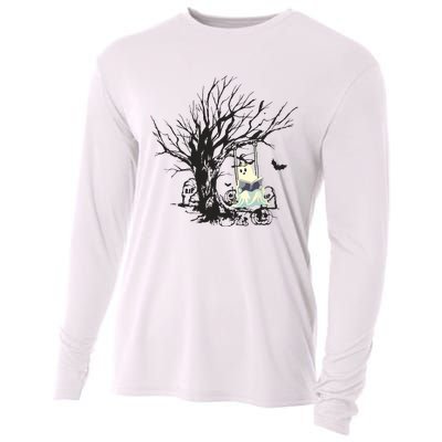 Ghost Swinging Reading Book Halloween Ghost Costume Cooling Performance Long Sleeve Crew