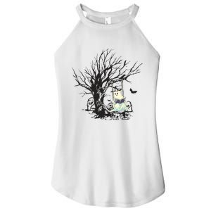 Ghost Swinging Reading Book Halloween Ghost Costume Women's Perfect Tri Rocker Tank