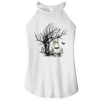 Ghost Swinging Reading Book Halloween Ghost Costume Women's Perfect Tri Rocker Tank