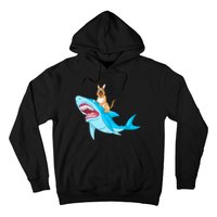 German Shepherd Riding Shark Hoodie