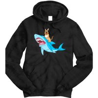 German Shepherd Riding Shark Tie Dye Hoodie