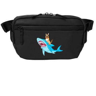 German Shepherd Riding Shark Crossbody Pack