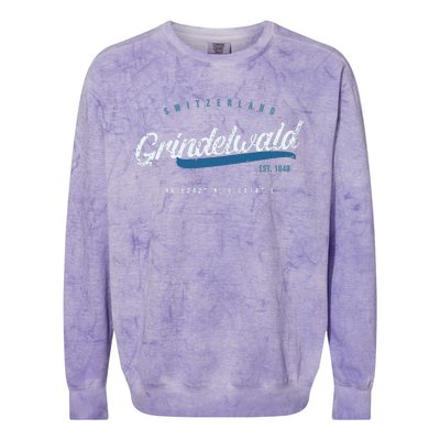 Grindelwald Switzerland Retro T Colorblast Crewneck Sweatshirt