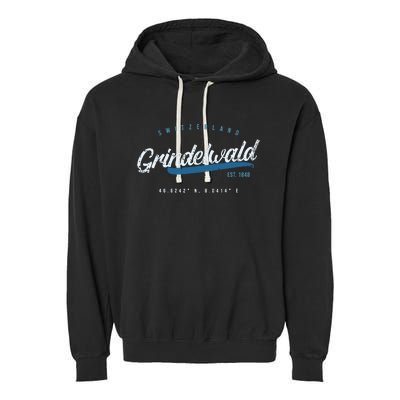 Grindelwald Switzerland Retro T Garment-Dyed Fleece Hoodie