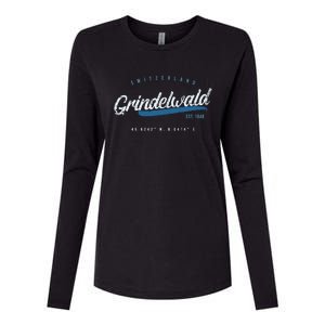 Grindelwald Switzerland Retro T Womens Cotton Relaxed Long Sleeve T-Shirt