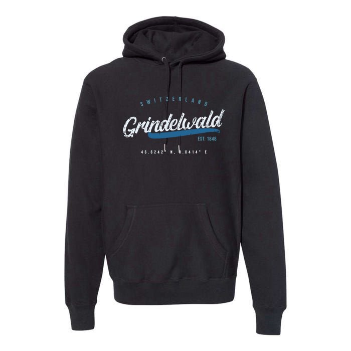 Grindelwald Switzerland Retro T Premium Hoodie