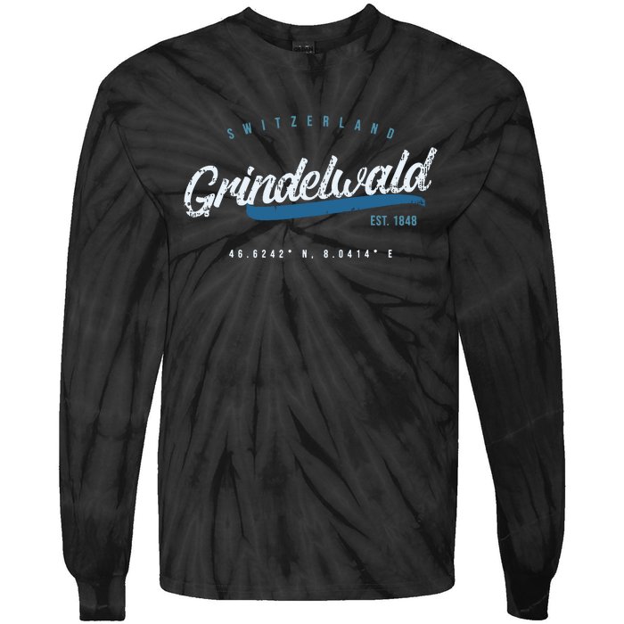 Grindelwald Switzerland Retro T Tie-Dye Long Sleeve Shirt