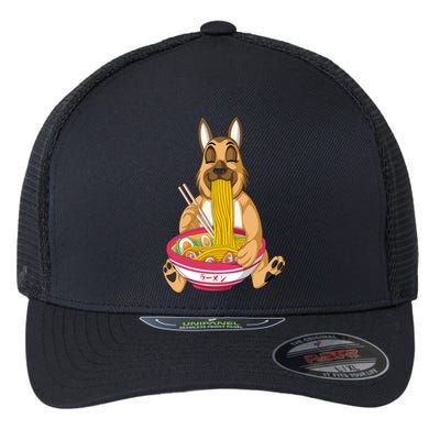 German Shepherd Ramen Flexfit Unipanel Trucker Cap