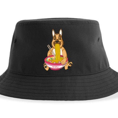 German Shepherd Ramen Sustainable Bucket Hat