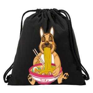 German Shepherd Ramen Drawstring Bag