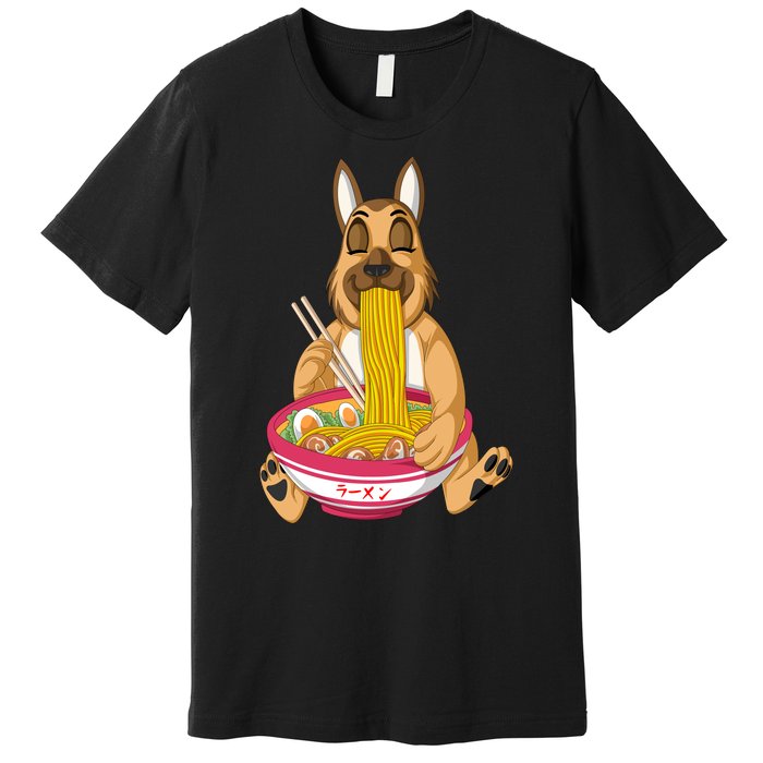 German Shepherd Ramen Premium T-Shirt