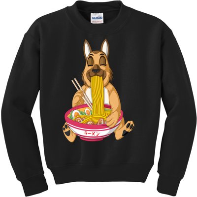 German Shepherd Ramen Kids Sweatshirt