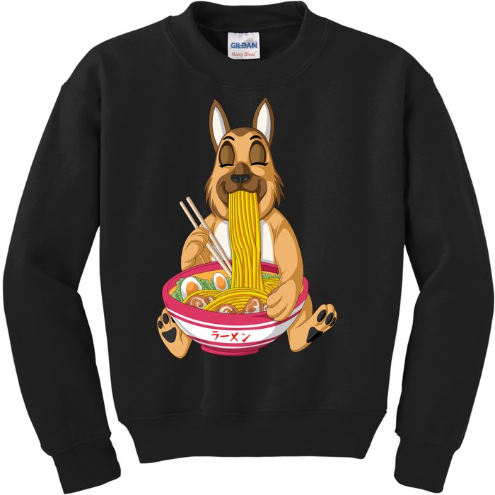 German Shepherd Ramen Kids Sweatshirt