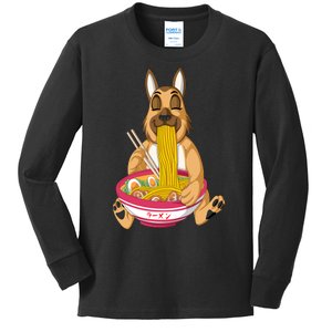 German Shepherd Ramen Kids Long Sleeve Shirt