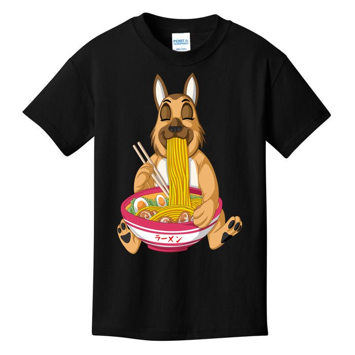 German Shepherd Ramen Kids T-Shirt