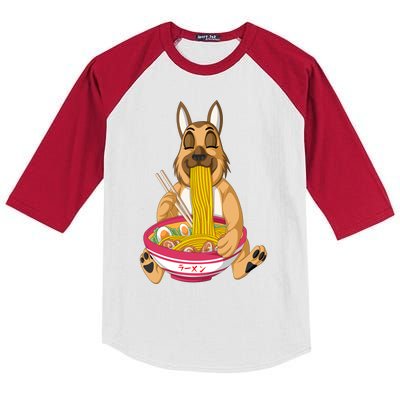 German Shepherd Ramen Kids Colorblock Raglan Jersey