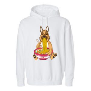 German Shepherd Ramen Garment-Dyed Fleece Hoodie