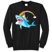 German Shepherd Riding Shark Sweatshirt