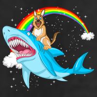 German Shepherd Riding Shark Tumbler