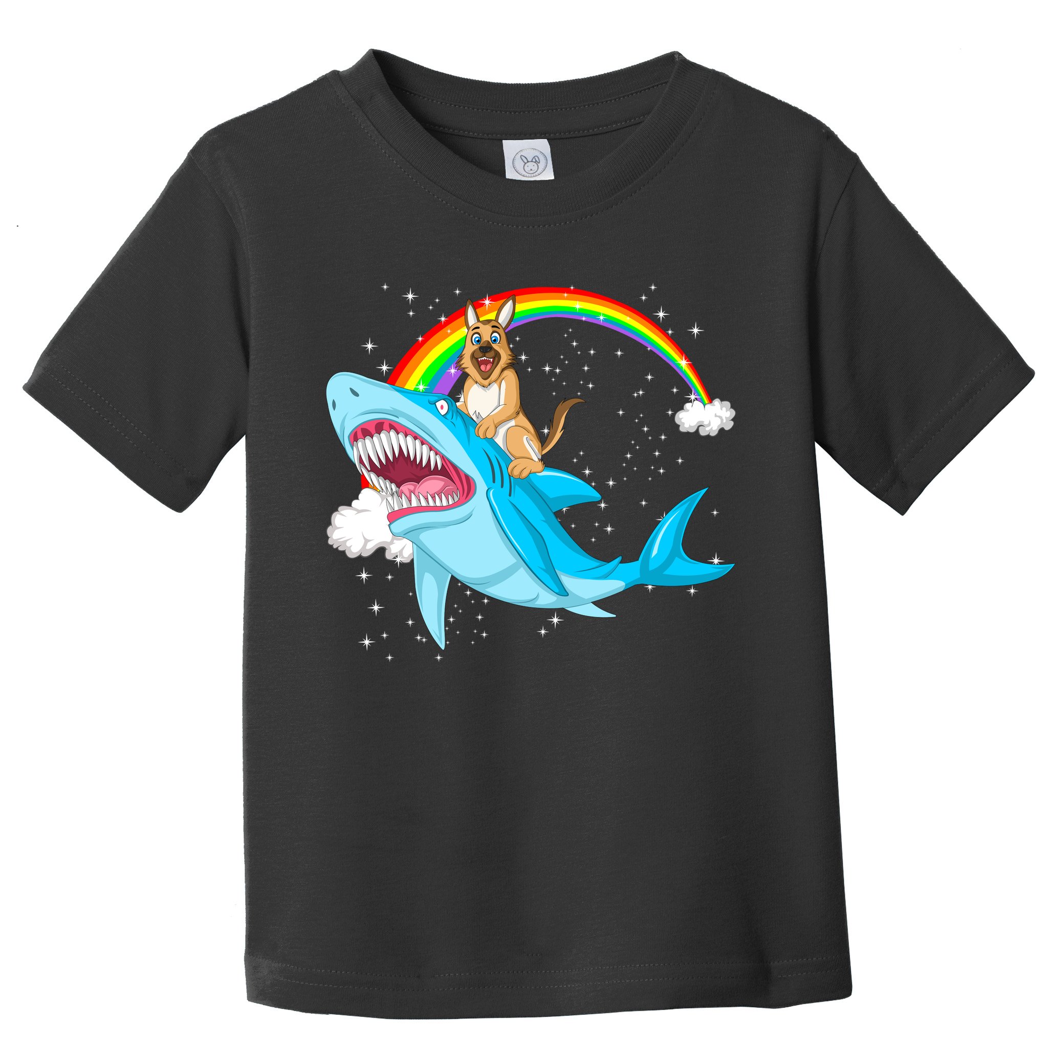 German Shepherd Riding Shark Toddler T-Shirt
