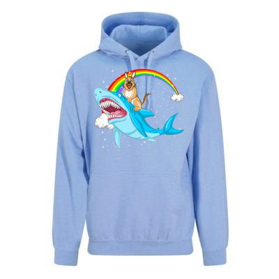 German Shepherd Riding Shark Unisex Surf Hoodie