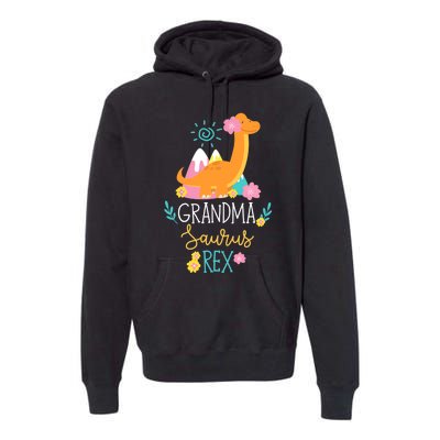 Grandma Saurus Rex Funny Dinosaur Wo Premium Hoodie