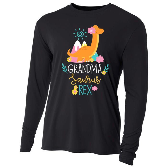 Grandma Saurus Rex Funny Dinosaur Wo Cooling Performance Long Sleeve Crew