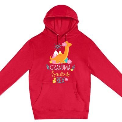 Grandma Saurus Rex Funny Dinosaur Wo Premium Pullover Hoodie