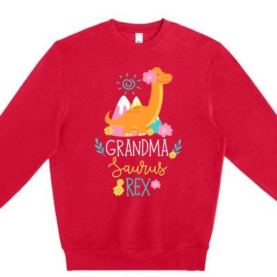 Grandma Saurus Rex Funny Dinosaur Wo Premium Crewneck Sweatshirt