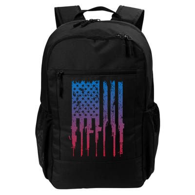 Vintage Rifle American Flag Retro Backpack