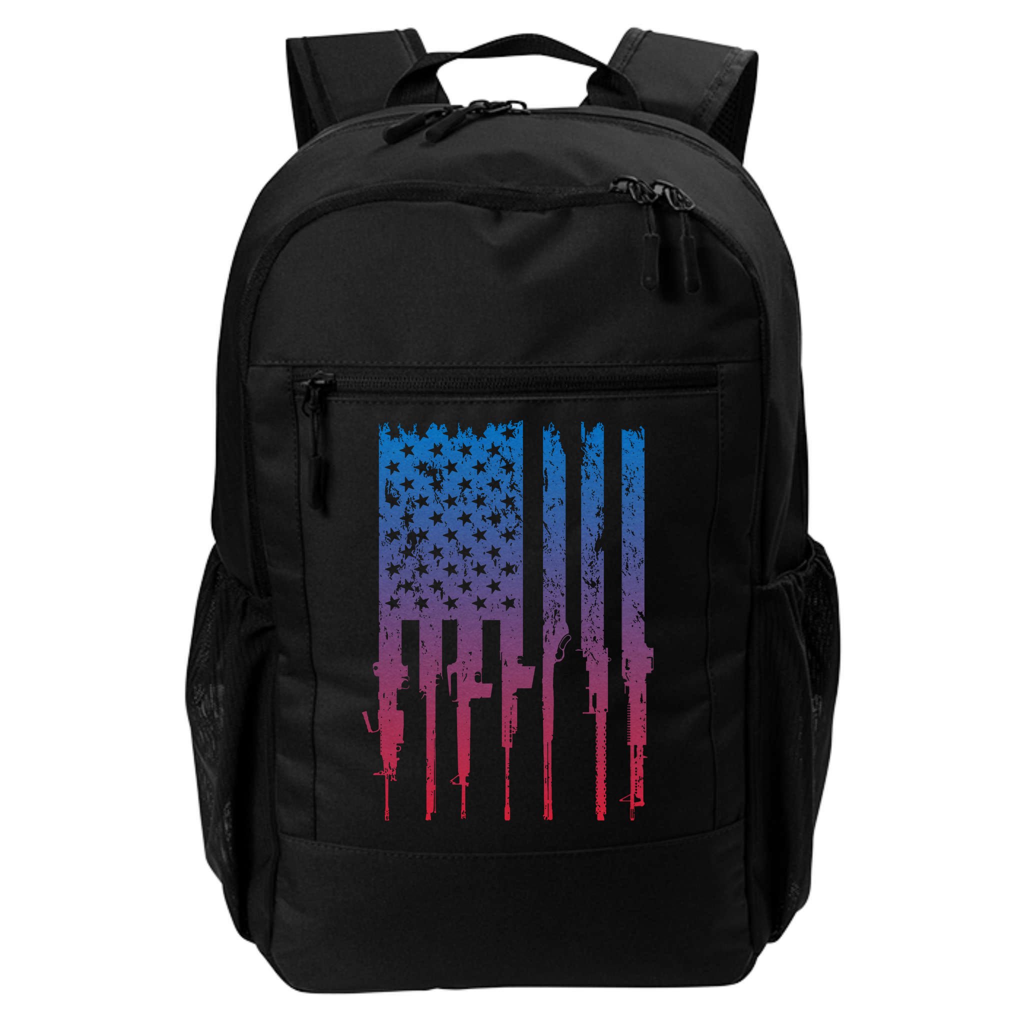 Vintage Rifle American Flag Retro Backpack