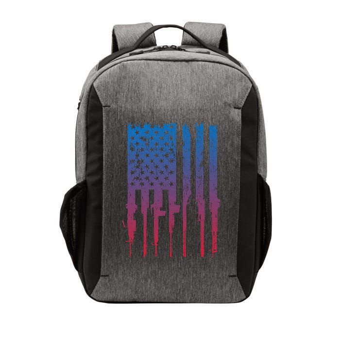 Vintage Rifle American Flag Retro Vector Backpack