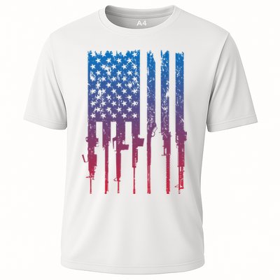 Vintage Rifle American Flag Retro Performance Shirt