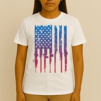 Vintage Rifle American Flag Retro T-Shirt