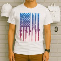 Vintage Rifle American Flag Retro T-Shirt