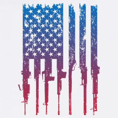 Vintage Rifle American Flag Retro T-Shirt