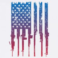 Vintage Rifle American Flag Retro T-Shirt