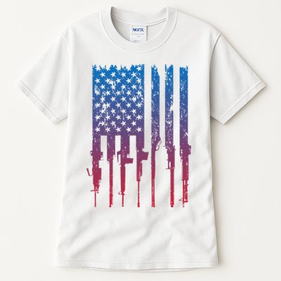 Vintage Rifle American Flag Retro Tall T-Shirt